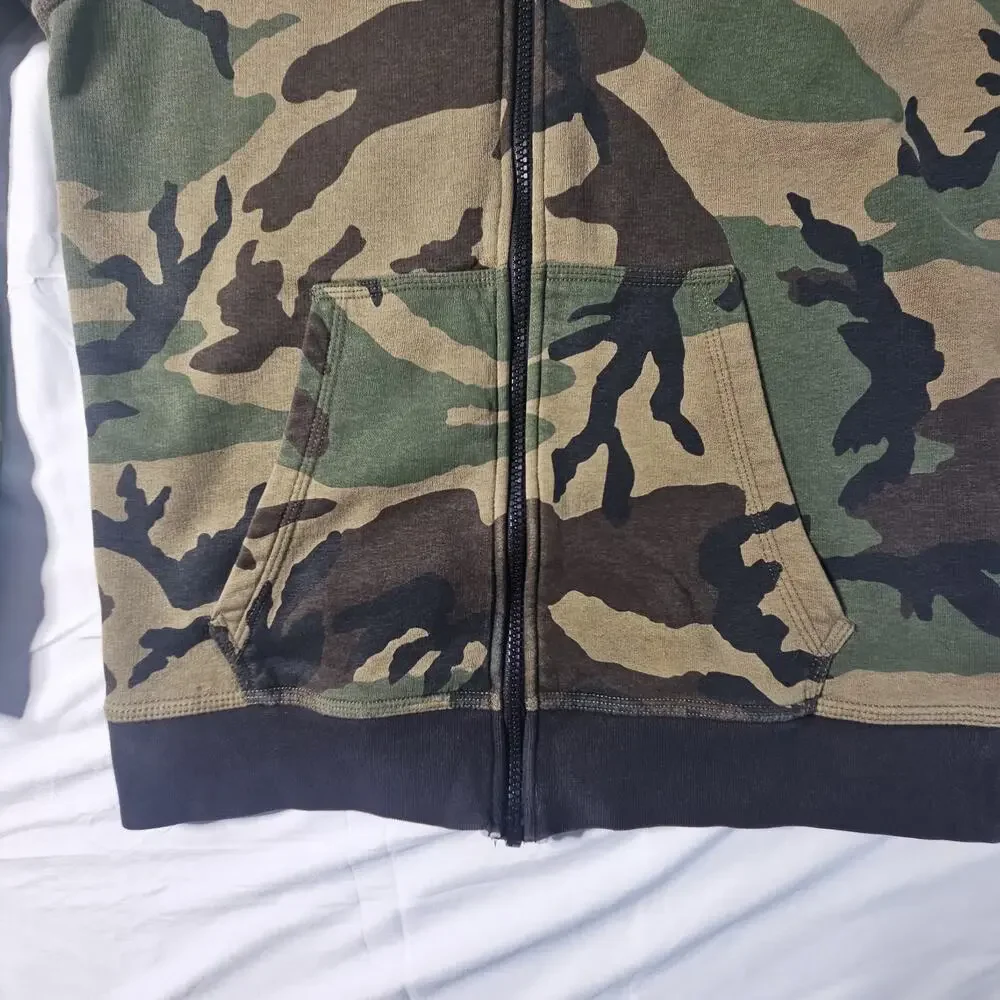 Nike Mens Camo Full Zip Hoodie Woodland Camouflage Sweatshirt Jacket Small